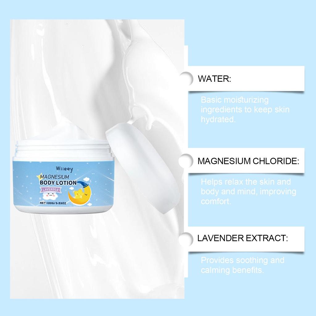 100g Cremă de Corp cu Magneziu Cremă Emolientă Hidratantă pentru Piele cu Magneziu pentru Copii Cremă de Corp Hidratantă Hrănitoare Ușoară