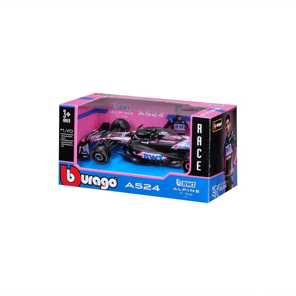 Bburago 2024 Model Alpine A524 Esteban Ocon Race Sports Car Diecast Model Car Finished Product 1/43 #31 / 18-38219 (#31)