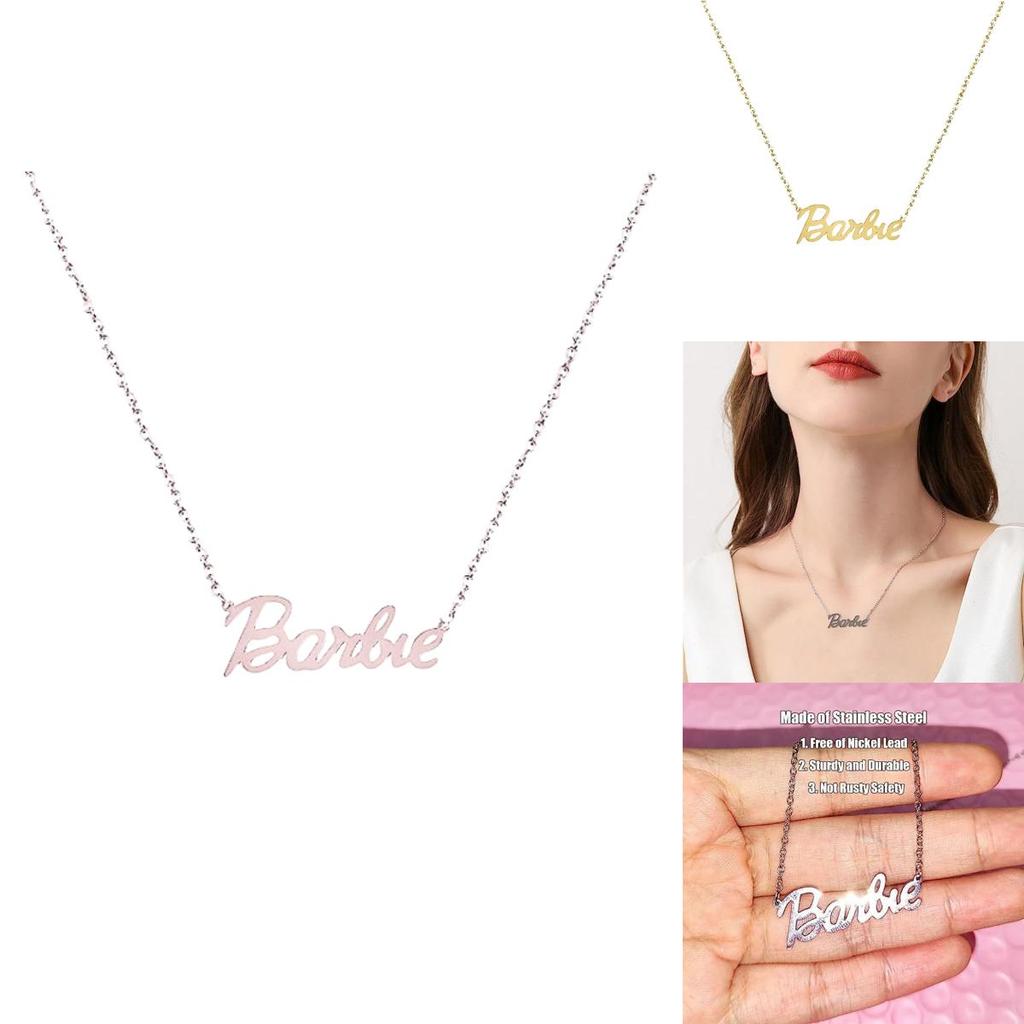 Barbie Alphabet Necklace Stylish And Sweet Stainless Steel Jewelry