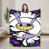 J-Jaxs Purple Rabbit  Blankets  Picnic Flannel Throw Blanket For Couch Chair Warm Soft Customized Quality Bedspread Gift