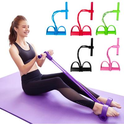Puxador de Pedal de 4/6 Tubos Banda de Resistência com Alça Multifuncional Elástico Yoga Abdominal Corda de Puxar Homens Mulheres Tensionador de Pedal Exercitador Equipamento de Treino