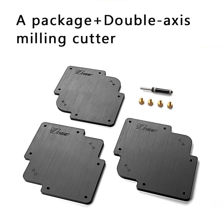 

3pcs R Round Corner Jig Template Bakelite Plate 1pc Router Bit with Bearing for Woodworking Tools Engraving Machine A set + router bit
