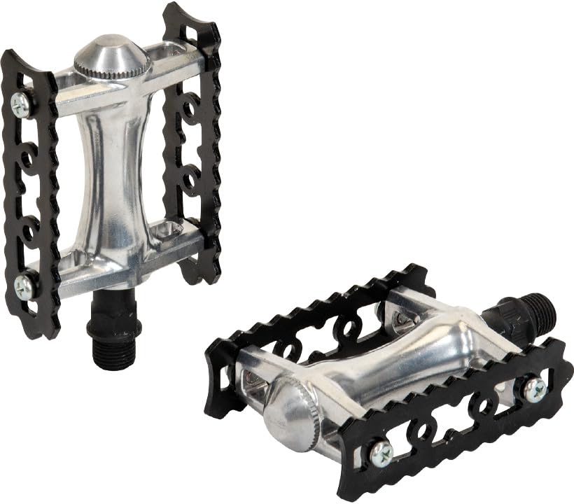 GIZA PRODUCTS C276 Flat Pedals, Aluminum Alloy, Reflector, Chromoly 9/16" Steel, Black/Silver, PDL21800, 4935012358633