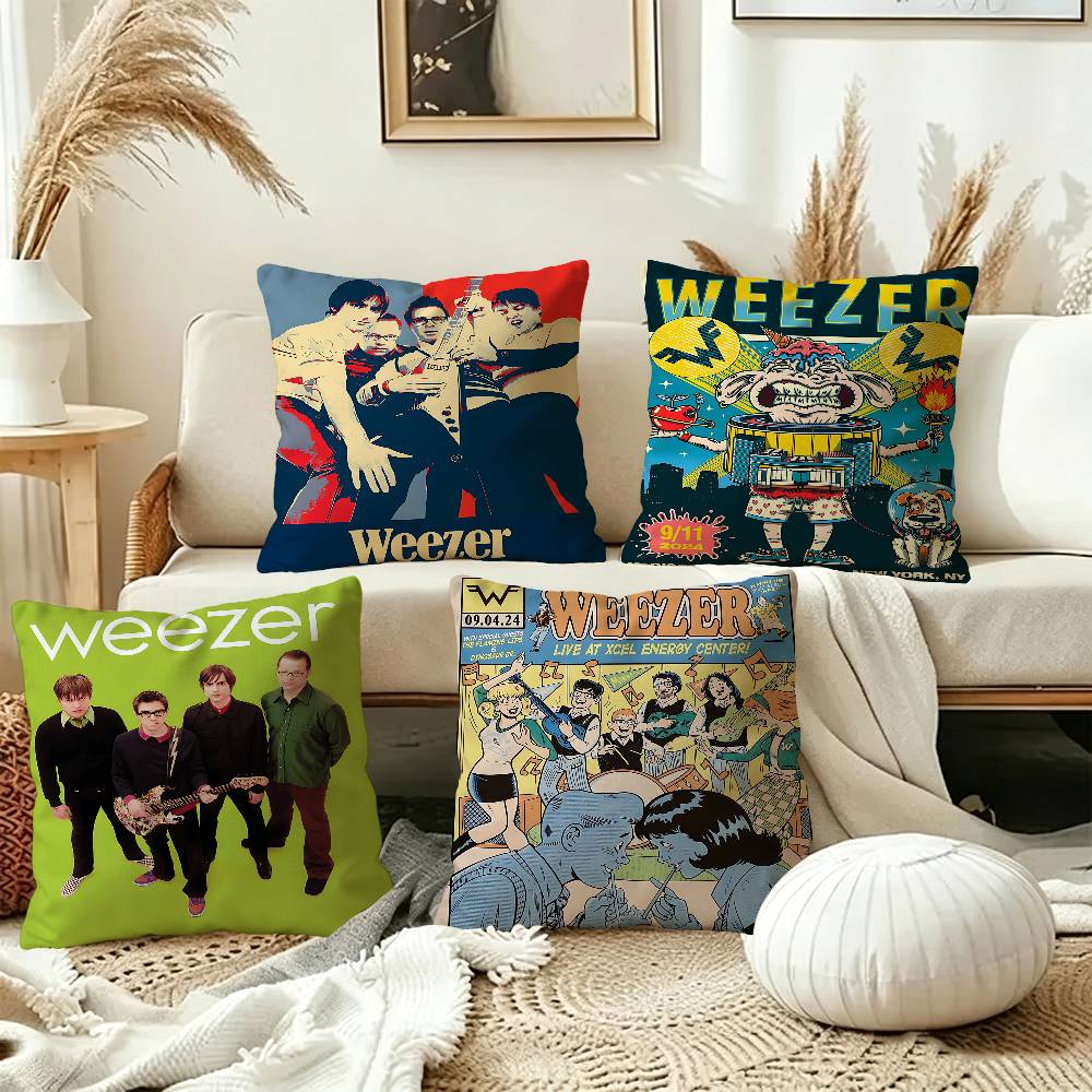 Weezer Music Band Cushion Cover Pillowcase Upholstery Sofa Throw Pillow Home Decor Pillowcas