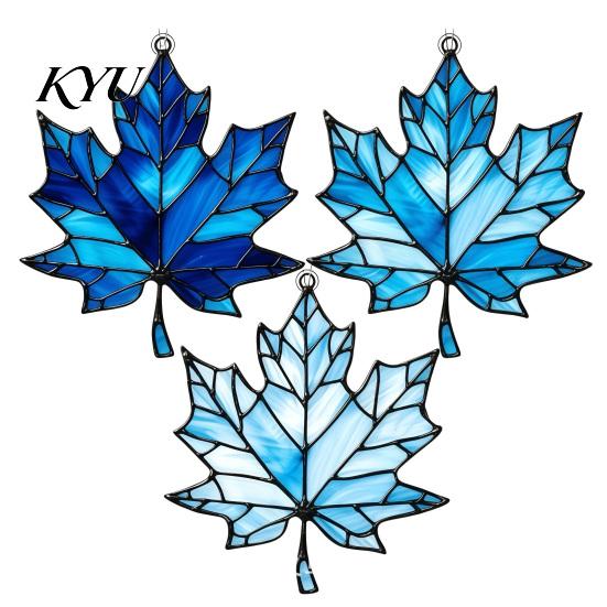 Halloween Party Decor Acrylic Maple Leaf Suncatcher for Autumn Home Decor, Stained Glass Room Atmosphere Style Window Hanging Ornament Thanksgiving