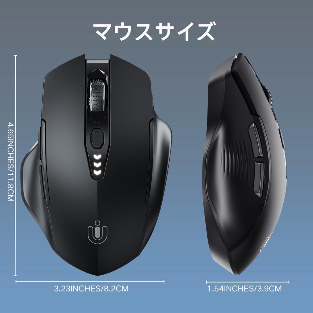 Wireless Visible Rechargeable Wireless 4 Adjustable DPI Optical Wireless Mouse for Laptop PC Computers Mouse, [Upgraded] Display, Mouse, 2.4G USB,