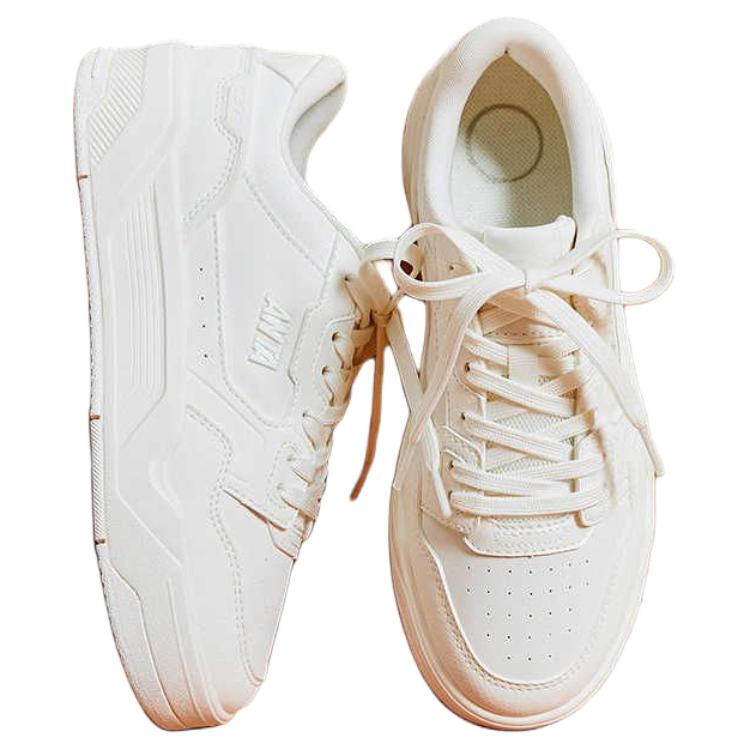 Anta C37 Series Fashion Versatile Casual Slip-Resistant Shock-Absorbing Durable Low-Top Skate Shoes Women Sneaker Ivory-White 122538022-1