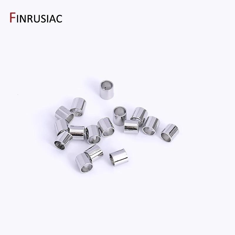 

Wholesale 14k Gold Plated Brass 2mm Crimp Beads Stopper Tube Beads For DIY Jewelry Making Supplies Findings 200 pieces