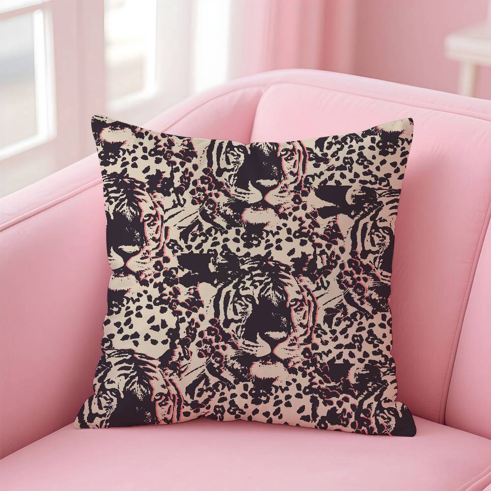 ART Tropical Tiger Pattern Pillow Case Comfort Sofa Bed Silky elegant Invisible zipper Custom Decorative cushion cover