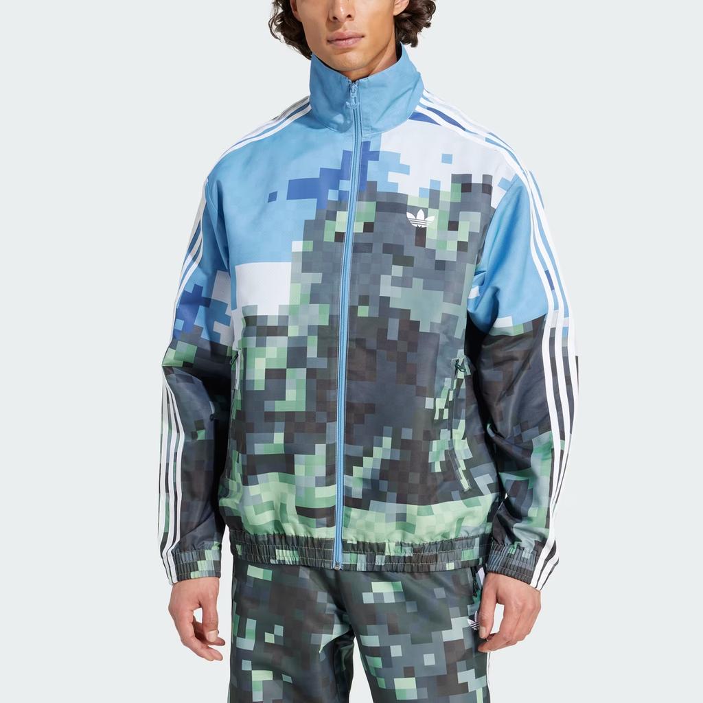 Adidas Originals X Minecraft Collaboration Top SS25 Casual Sports Comfortable Versatile Loose Long Sleeve Jacket Unisex Jacket JZ9921