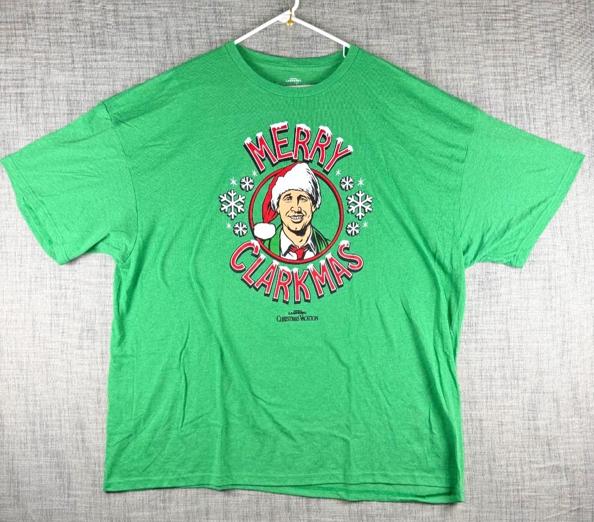 

Size 3XL - National Lampoon s Christmas Vacation Merry Clarkmas Graphic 100% Cotton T-shirt Mens Tees Top XL