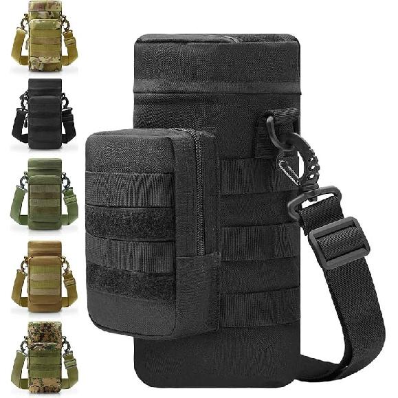 Tactical Water Bottle Pouch, Military Army Molle Water Pouches Carrier Holder for Hiking Camping Outdoor Sport Travel