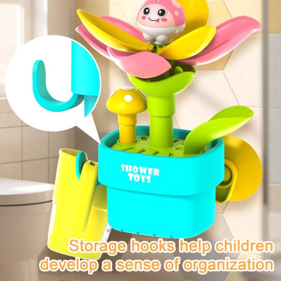 Retractable Bath Toy with Water Spray & Spinning Wheels Child Shower Play Set