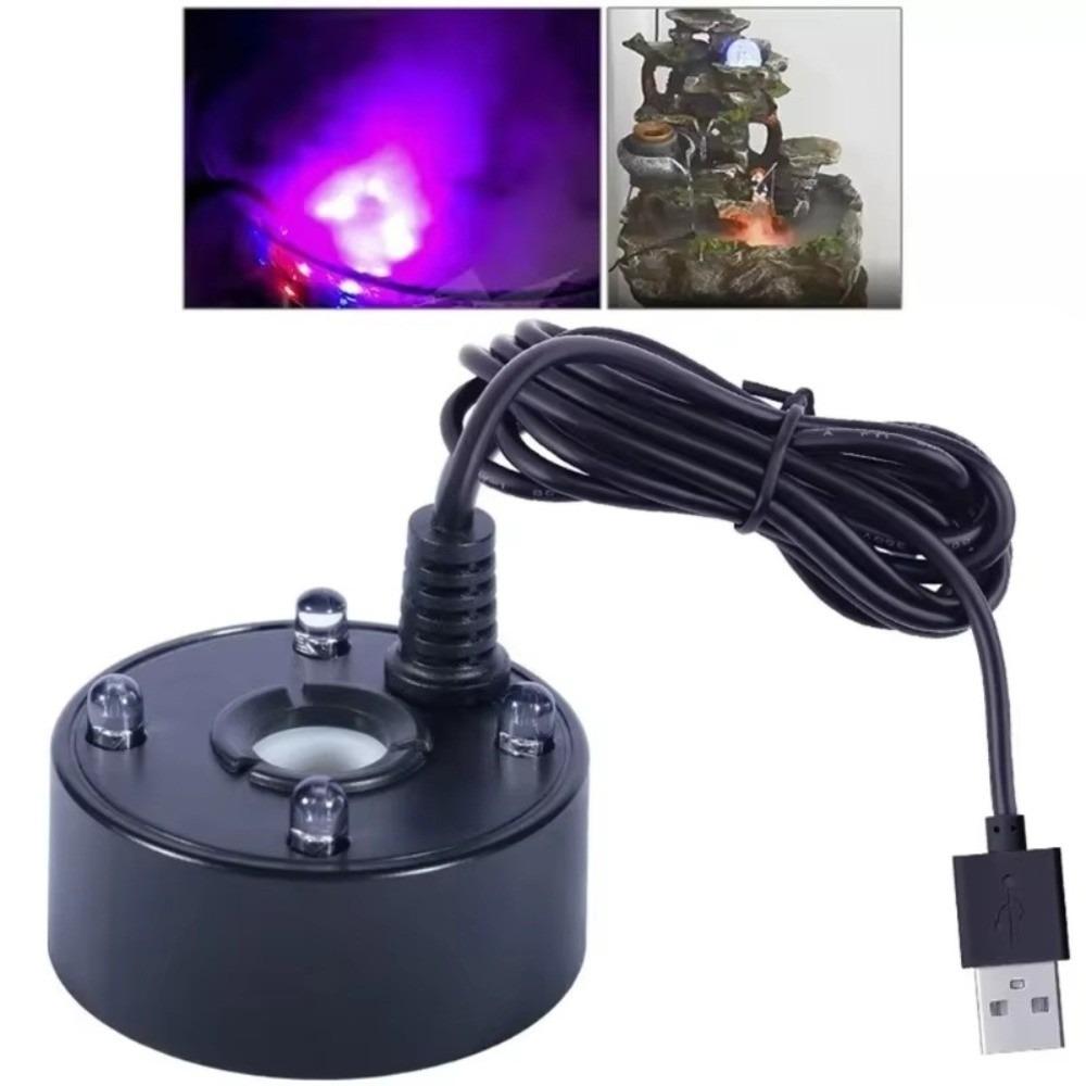Neuer 5V USB-Nebelmacher Bunte Lichter 4 LED-Lichter Vernebler Nebelgenerator Blasenmacher Zerstäubungsköpfe Zerstäuber Kopf Aquarium