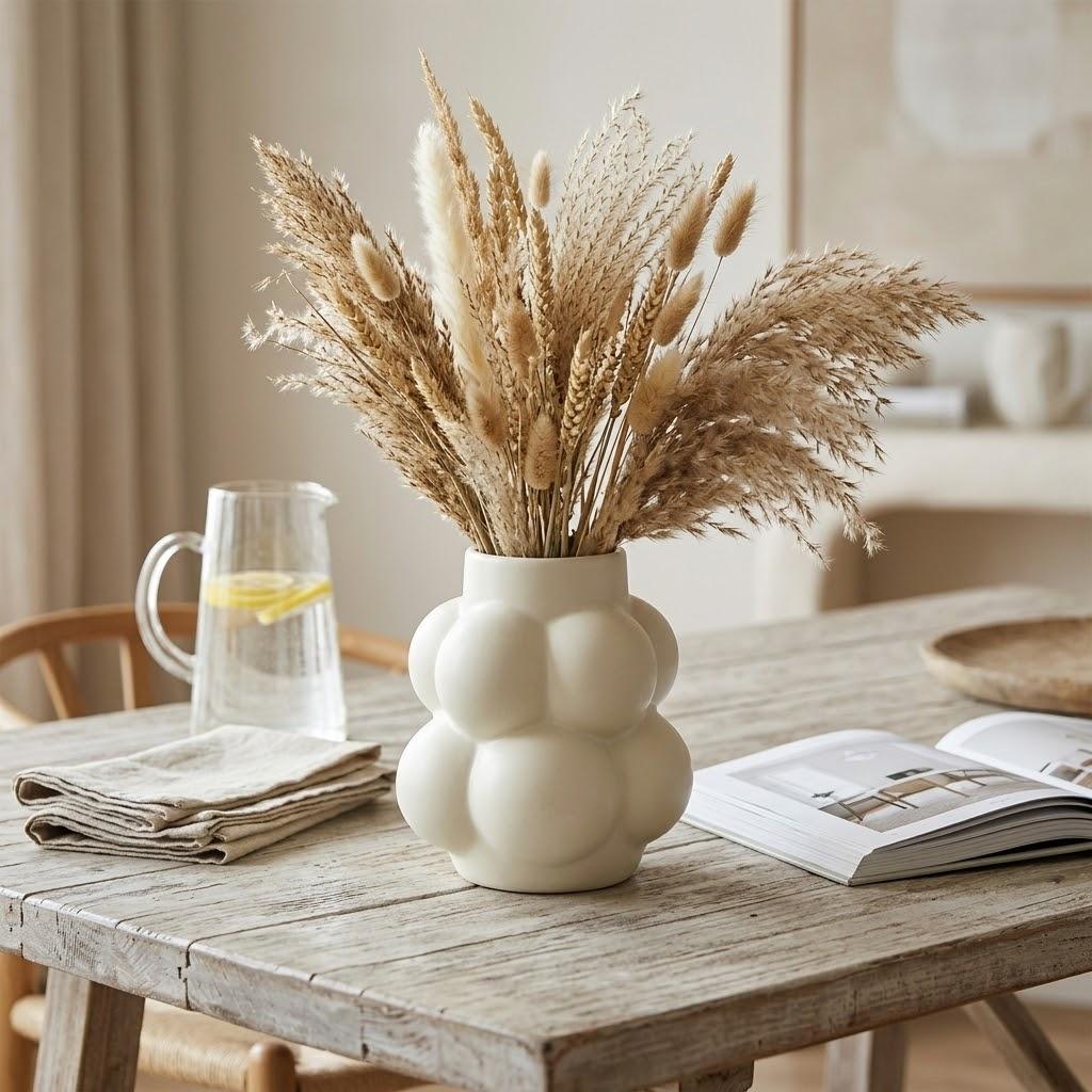 Nordic Minimalist Bubble Ceramic Vase - Modern Art Table Centerpiece for Home Decor