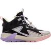Li Ning Kids Outdoor Soft Comfortable Non-Slip Shock Absorption Support Mid-Top Outdoor Shoes Kids Shoes Black Gray YKEU012-2