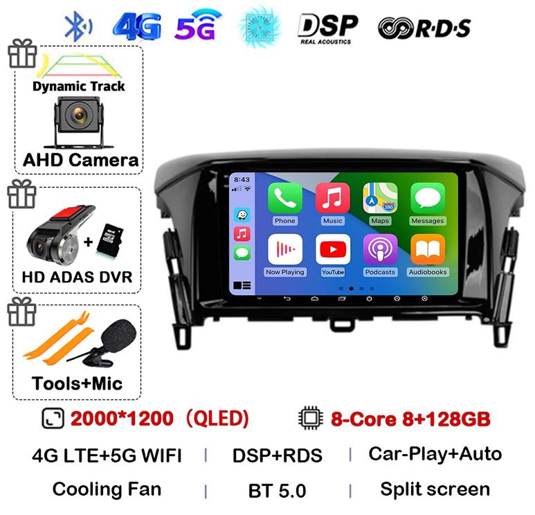 Android 14 Carplay Auto For Mitsubishi Eclipse Cross 2017 2018 2019-2022 Car Radio Stereo Multimedia Video Player Navigation GPS