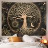 1pc Tree of Life Tapestry Wall Hanging, Aesthetic Galaxy Sun Moon Starry Sky Tapestry, Home Living Room Bedroom Decoration
