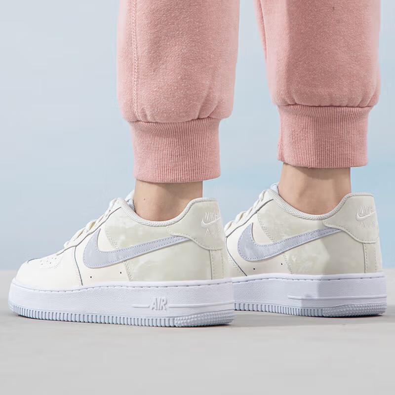 Nike Air Force 1 GS Pale Ivory Sea Glass Kids Sneakers Cream White Football-Grey CT3839-110