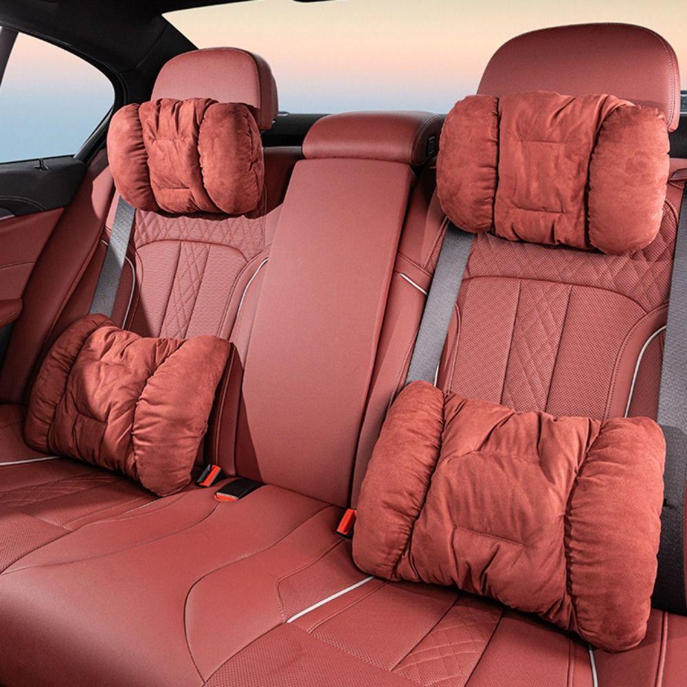 

Warmth Winter Plush Car Headrest Comfort Lumbar Pillow Support Car Seat Neck Rest Pillow Driver Headrest - Black