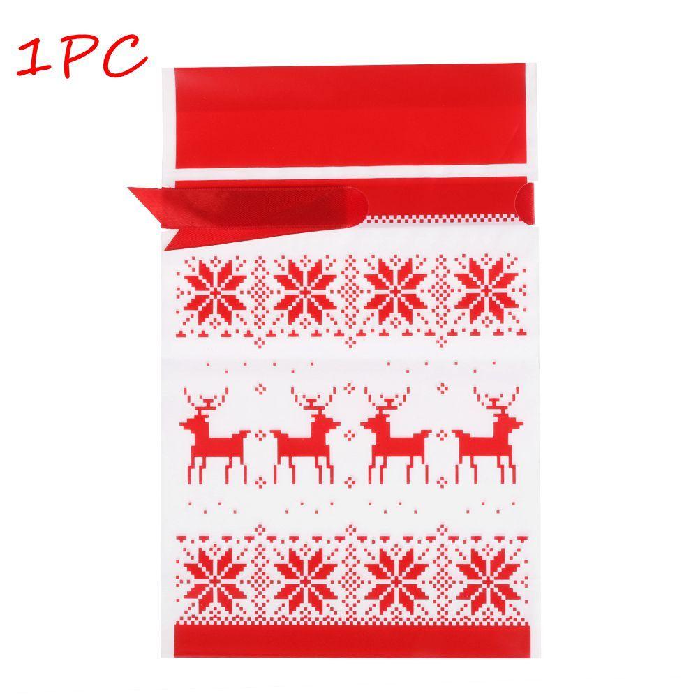 

1/5 Pcs Party Red Santa Xmas Decor Elk Christmas Package Bag Candy Pastry Tool 1pc