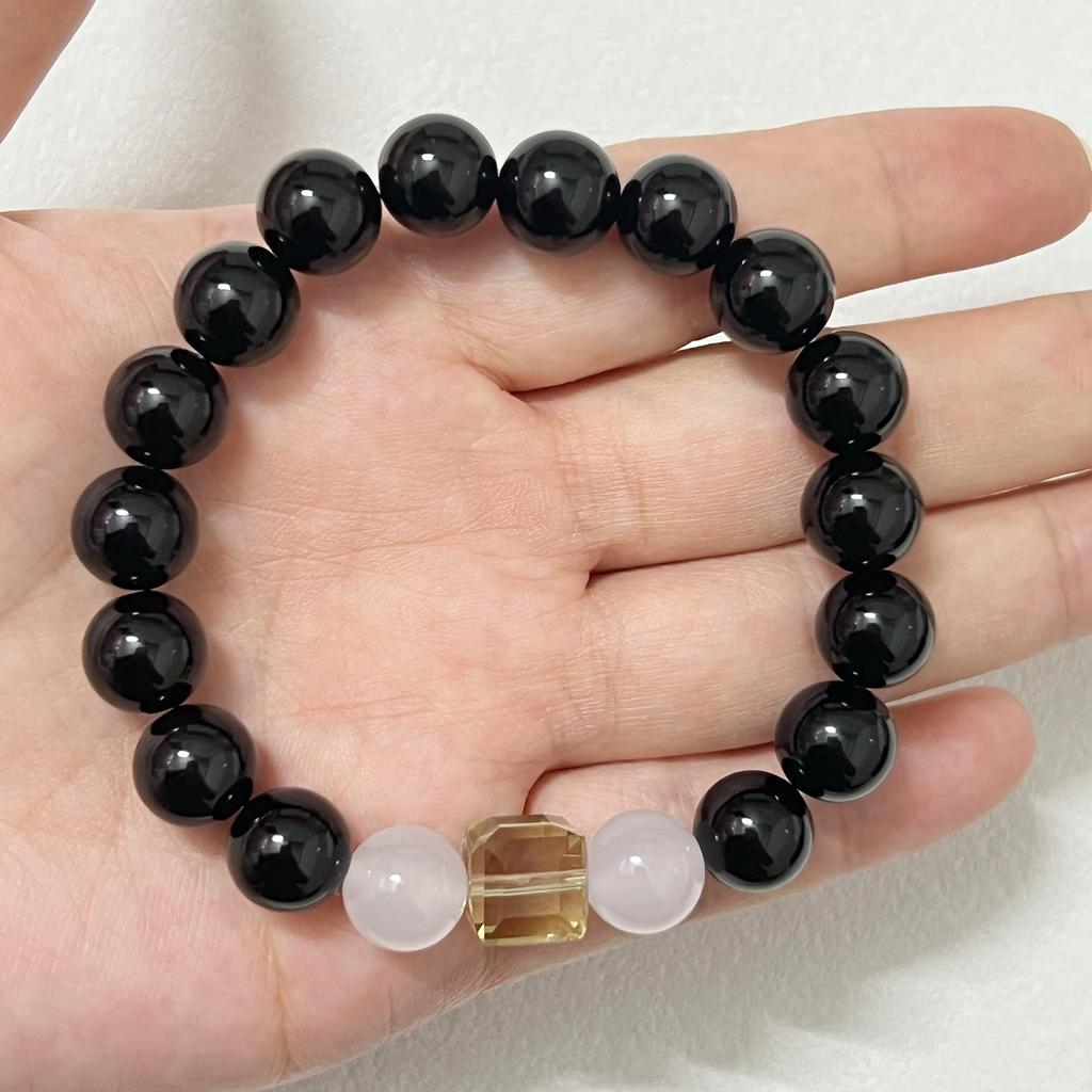 Agate Beaded Bracelet for Women Natural Stone 10mm Round Beads Stretch Adjustable Bangle Semi-Precious Gemstones Jewelry Gifts