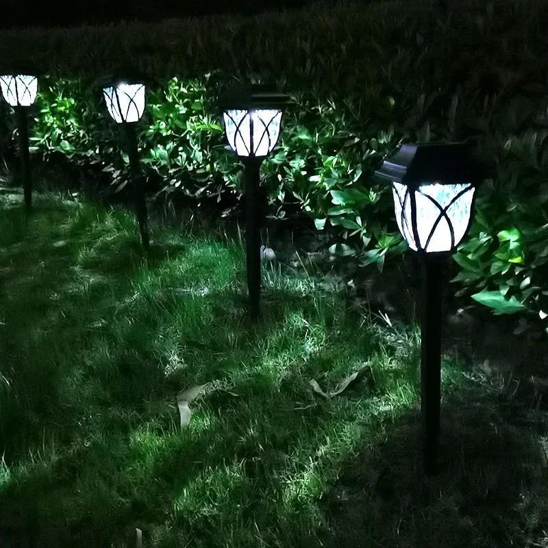 2Pcs Solar Ground Lights Garden Courtyard Corridor Decor Night Lights Festival Home Landscape Lighting Outdoor Solar Lawn Lamp