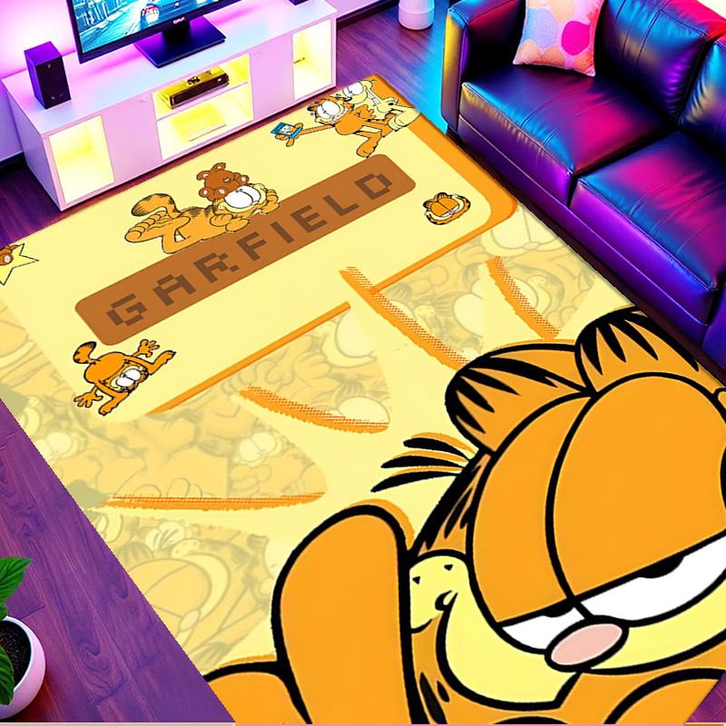Tapete Estampado Garfield, Carpete de Chão Lavável, Para Entrada Quarto de Estudante Lavanderia Escritório Estudo, Decoração de Casa Presente de Aniversário Natal