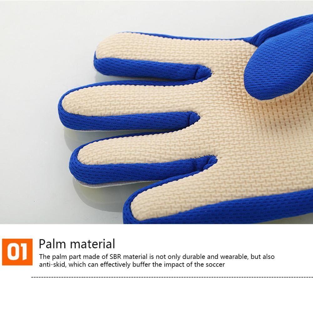 1 pair Cushioning Kids Goalie Gloves Double Sided Latex Goalkeeper Gloves Play Football