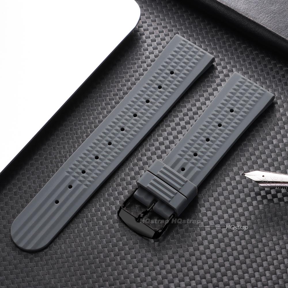 Premium Rubber Watch Band for Seiko Soft Universal 20mm 22mm Silicone Strap Replacement for Water Ghost Waterproof Watchbands