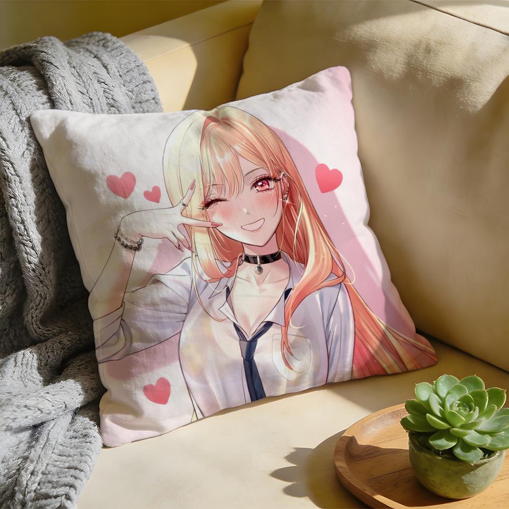 

Cushion Cover Washed Linen Soft Breathable Decorative Case for Sofa Home Pillow cover My DDress Up Darling Anime 30x30cm