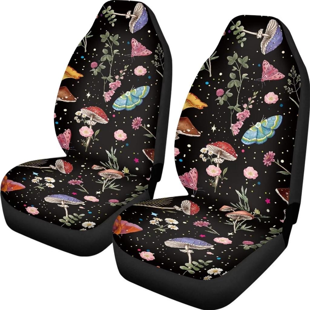 Witch Mushroom Car Seat Cover Protector Front Seat Cover Suv Car Full Set For Women Bucket Seat Cover Blanket Protector Covers