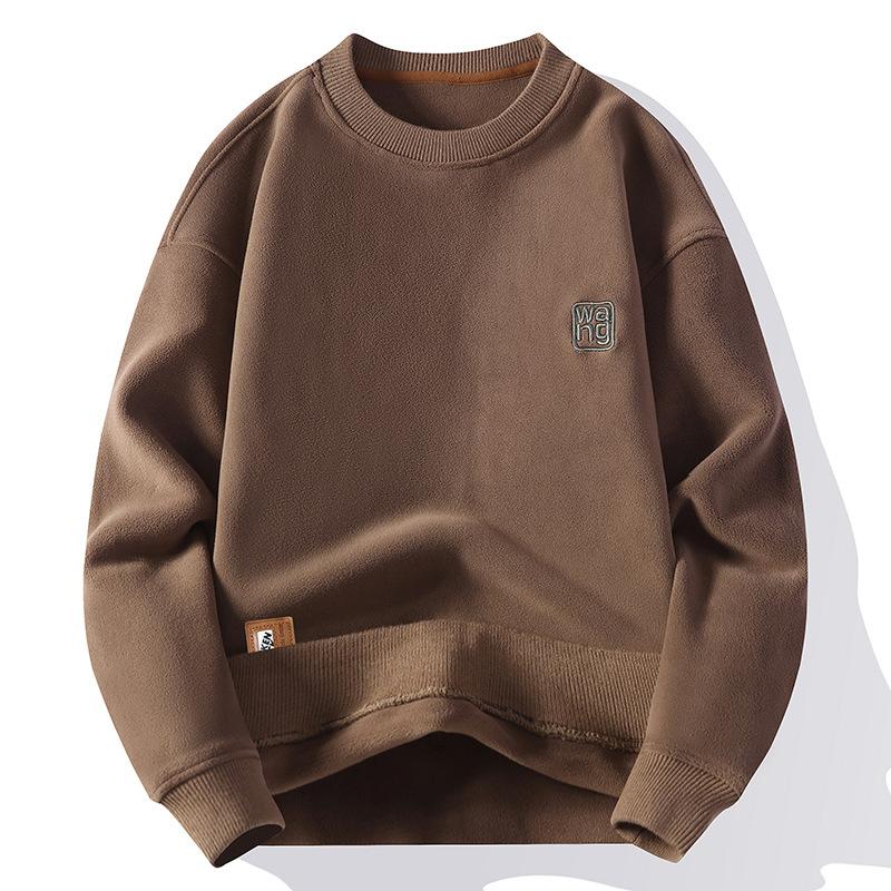 

Бархатный свитшот для мужчин, свободный бархатный двусторонний бархатный модный теплый топ для внутренней и внешней носки, куртка с длинным рукавом 3XL