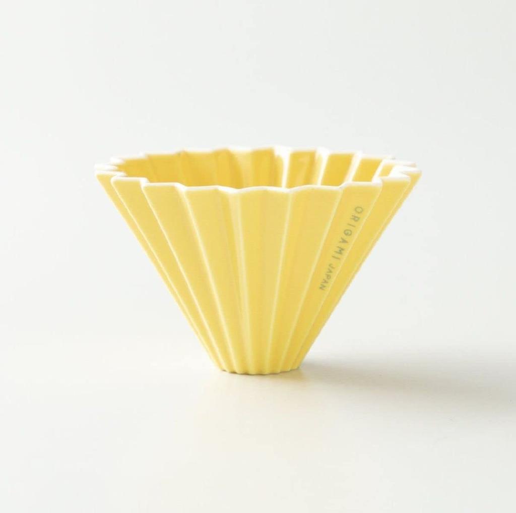 ORIGAMI Origami for sold separately Dripper, Yellow, Small, 1-2 people, Boxed, Engraved, Holder