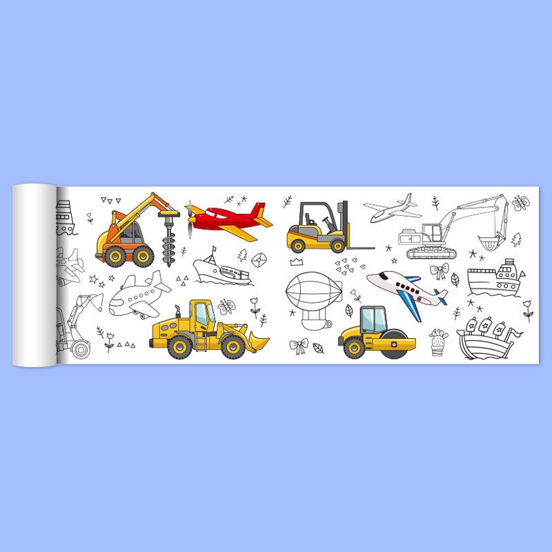 Children’s Graffiti Color Scroll: Large Drawing Paper & Storybook Canvas for Kindergarten