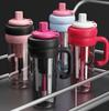 1Pc Stacked Le Large-capacity Straw Cross-border Plastic Transparent Lifting Rope 820ml Accompanying Cup Fitness Sports Kettle Gift