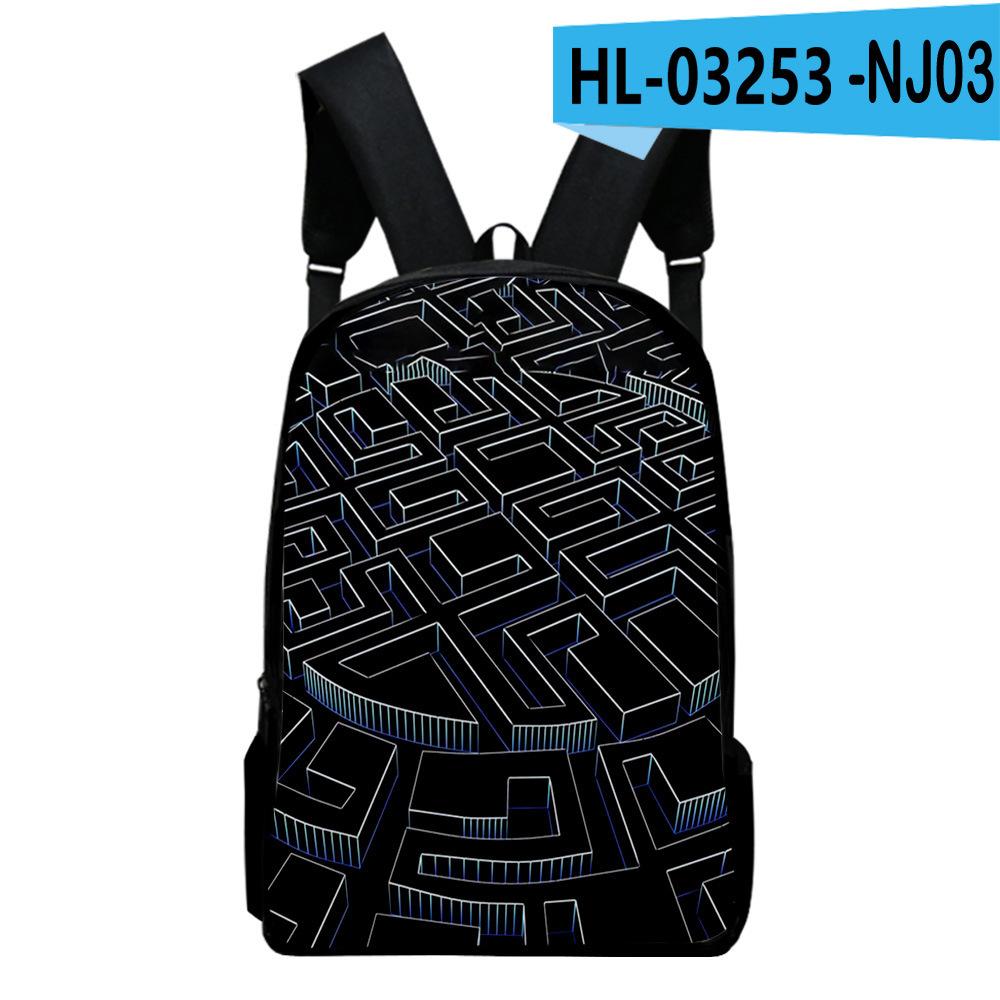 Classic Novelty Cool Maze Pattern Notebook Backpacks Pupil School Bags 3D Print Oxford Waterproof Boys/Girls Laptop Backpacks