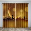 Islamic Traditional Festivals Eid Decorative Curtains 2 Panel Deluxe Living Room Bedroom Window Decorative Curtains