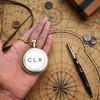 Brass Compass Pocket Watch – Nautical Steampunk Pendant Home Decor Birthday Gift