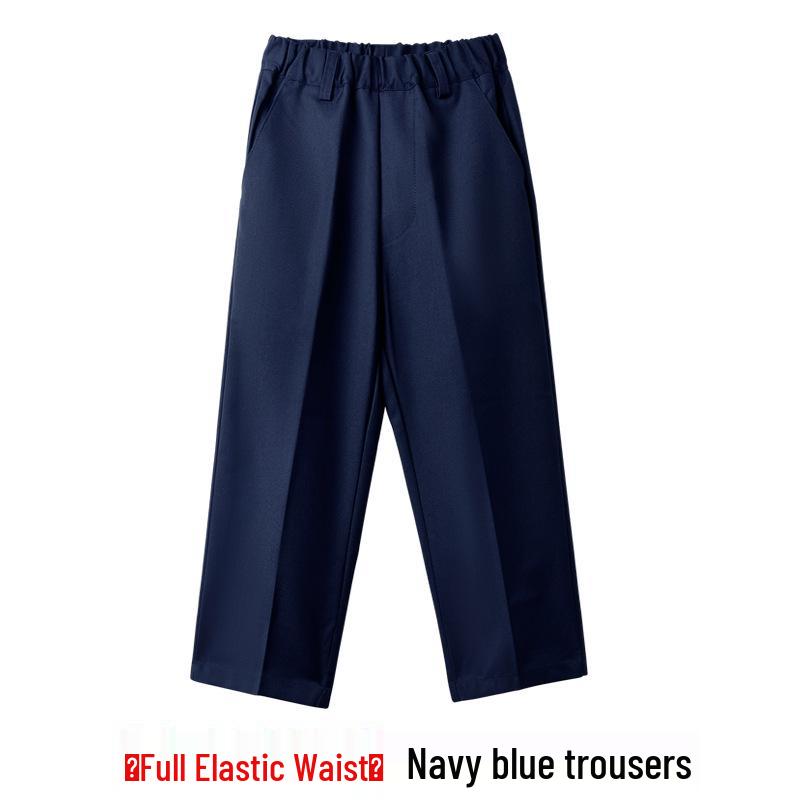 Calças de Uniforme Escolar Infantil: Preto, Branco, Azul Escuro para Meninos, Alunos do Ensino Fundamental