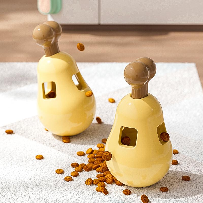 

Pet leaked food toys, grind-resistant teeth, clean teeth, chicken thighs, tumbler toys, dog self-pleasure toys жёлтый