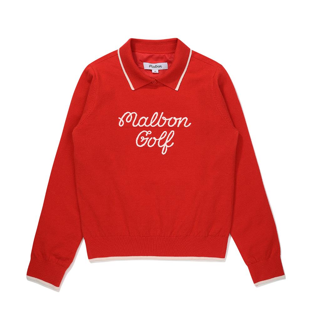 MALBON GOLF Women'S Windproof Knit Red (Woman)