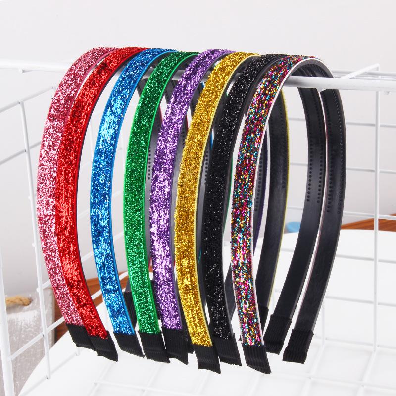 Children's Non-slip Glitter Sequin Fabric Headband - Handmade DIY Hair Accessory