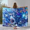 Gawr Gura Hololive English Cute Cartoon Flannel Blanket,Ultra Soft Warm Plush Throw for Home Bedroom Bed Sofa Cover Picnic gift