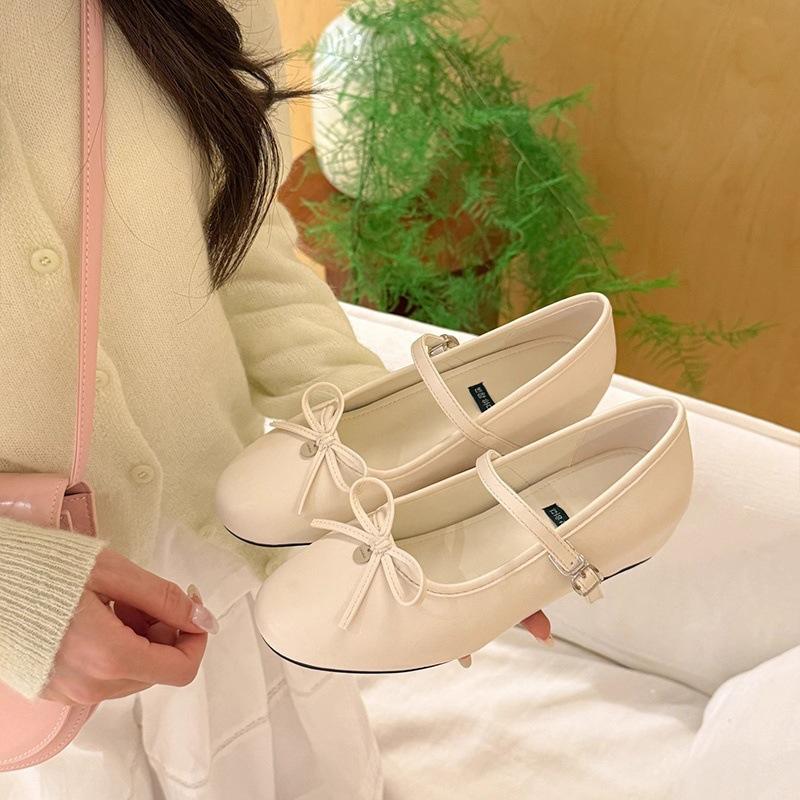 

Suding s fairy внутренняя высота увеличения с туфлями Мэри Джейн одинарными женскими 2025 весна и лето новые туфли-балетки с бантом 35