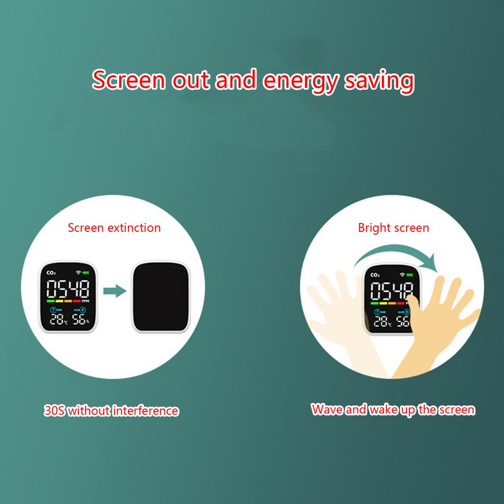 Detectores de dióxido de carbono CO2 Monitor de qualidade do ar interno Monitor de CO2 portátil PM2.5 PM-1.0 PM10- Medidor de HCHO TVOC para casa