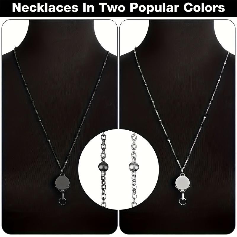 New Ball Bead Necklace Retractable Work Document Lanyard Sweater Chain Key Strap Necklace