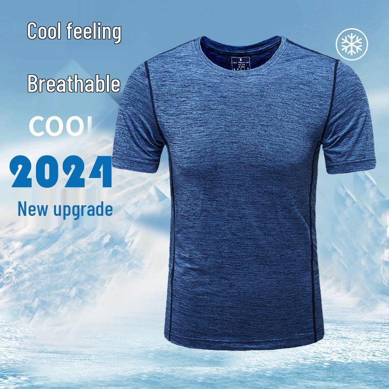 Men's Plus Size Quick-Dry Ice Silk Short-Sleeve Sports Tee