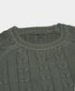 BIRBANTE Garment-Dyed Washable Cable Knit - Ash Khaki