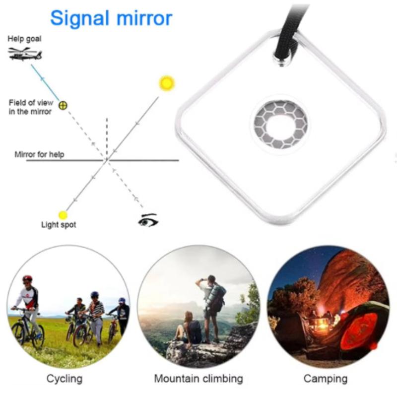 Outdoor Survival Reflective Signal Mirror Hiking Camping Emergency Daylight Reflective Tool First Aid